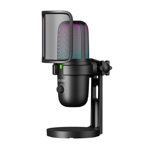 KO-STAR Professional Microphone Computer Laptop USB Recording Conference Online Class Anchor Equipment Microphone Wired Desktop Special Desktop Learning Game Voice Sound Card Upgraded Colorful Lighting + Monitoring Hole + Volume Adjustment + Radio Switch