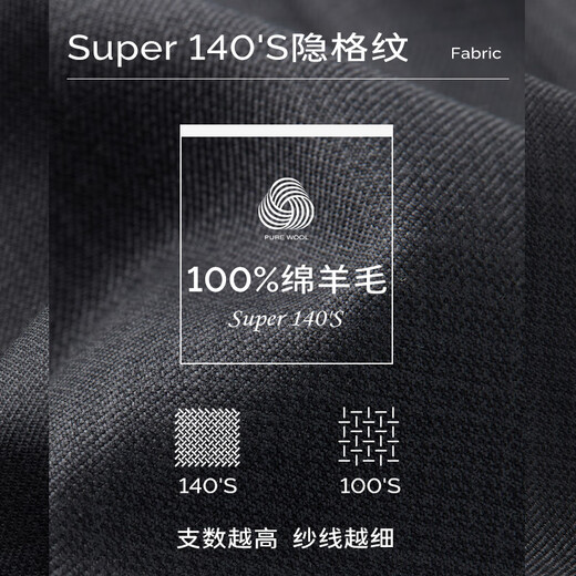 VICUTU Pt 30 men's business suit dark plaid comfortable wool wedding dress shale gray suit 175/96B