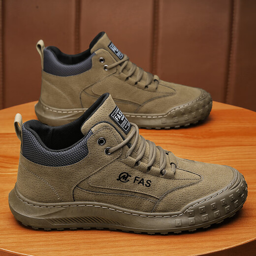 
Changxiang Huili work men's shoes on autumn and winter construction site work without tiring feet without slippage and wear-resistant labor protection leisure sports workwear hiking shoes RN826 khaki plus lint cotton shoes 42