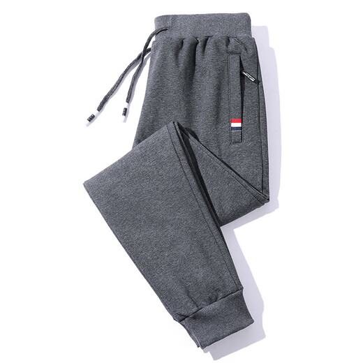 TOMMYBULL American Tommy Tommy men's casual cotton sweatpants autumn and winter sports elastic leggings men's loose straight pants blue straight pants XL recommended 120-140Jin Jin equals 0.5 kg
