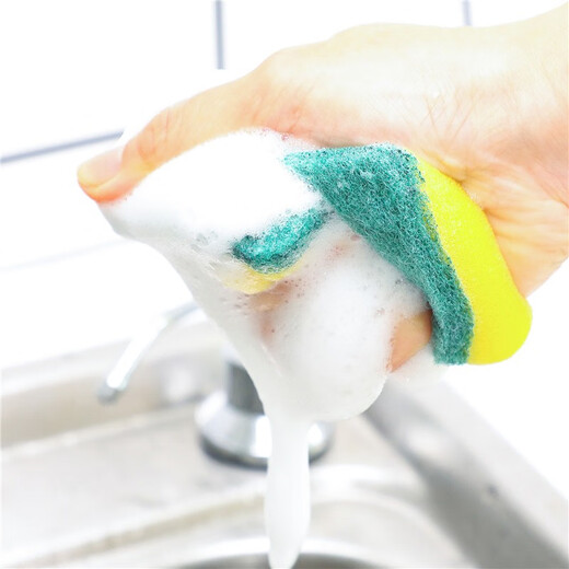 Qianhui dishwashing sponge kitchen rag scouring pad clean and degreasing sponge brush dishcloth 10 pieces