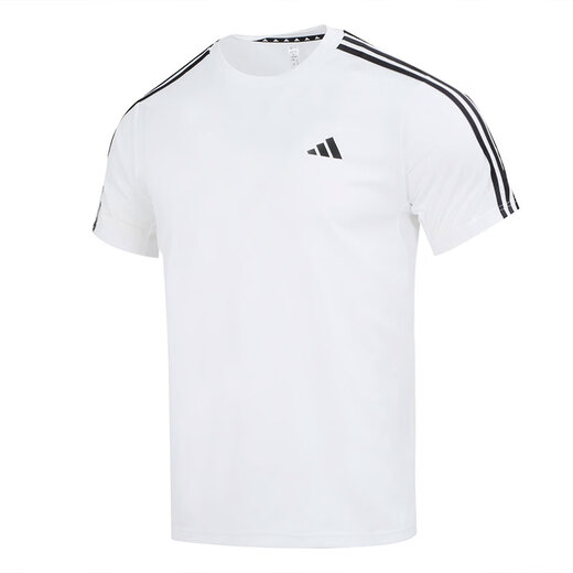 阿迪达斯 （adidas）男装运动套装25夏季新款舒适透气三条纹短袖T恤五分裤短裤两件套 IB8151+IC1484 M/175