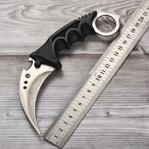 Claw Knife Open Edge CSGO Peripheral Claw Knife Thickened All Steel War Wolf Eagle Claw Knife Scimitar Disassembly Express Static Model Upgraded Three Eyes - Black (Open Edge) Scabbard + Rope + Whetstone