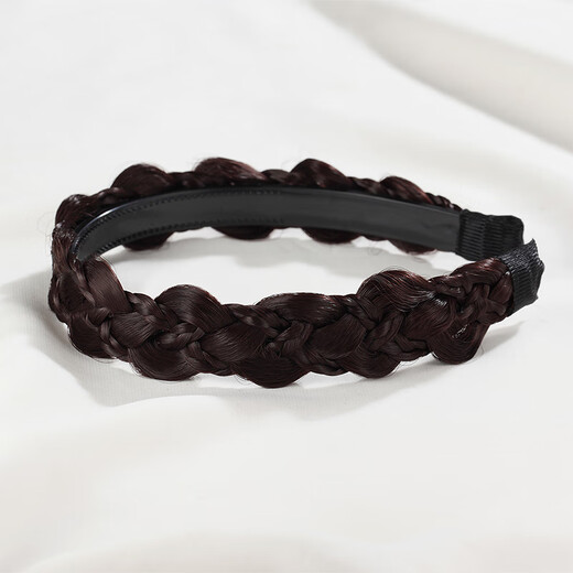 Chimera (CHIMERA) fishbone braid braid wig headband with toothed anti-slip headband girl birthday gift (dark brown)