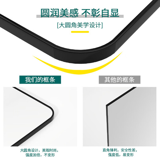 小匠材全身镜穿衣镜家用卧室宿舍网红落地镜铝合金镜子试衣镜白50*158