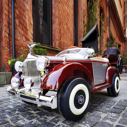 Samatra Rolls-Royce children's electric car high-end classic car male and female baby remote control toy car can sit on four-wheel vehicle painted red + four-drive + center console large lithium battery + multi-function remote control + five-type safety belt