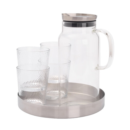 Luopai golden tray Nordic glass kettle scented tea large teapot cup water set water cup kettle ins single pot short style