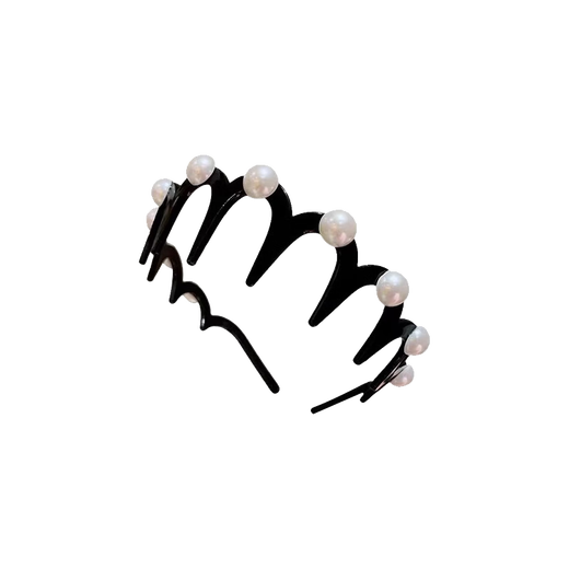 Idel Mermaid Wavy Hairband 2025 New High-End High-Skull Fluffy Texture Toothed Headband Women's Face Wash Headwear F2981 Temperament Hairband 2-piece Set Purple + White