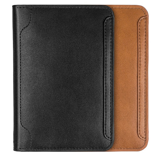 Kimo (KEMY) European and American cowhide passport bag two-layer cowhide ticket wallet travel document storage bag multi-function simple and elegant card brown