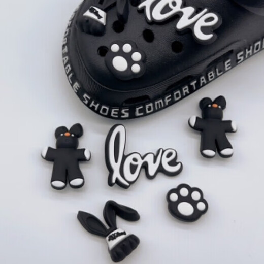 Shoe flower accessories hole shoes women's fun DIY shoe buckle cartoon cute three-dimensional decoration detachable clip buckle drip plastic label hole shoes accessories - cheese bread [opp bag]