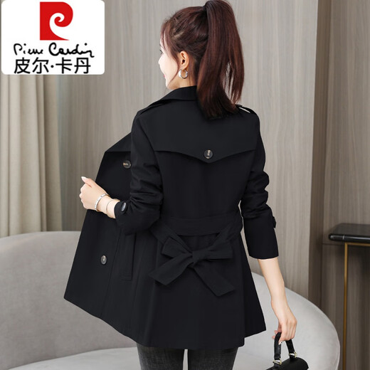 Pierre Cardin (pierre cardin) windbreaker women's wear early spring and autumn 2025 new style this year's popular tops small mid-length coat coat dark green (with lining) XL (115-130Jin Jin equals 0.5 kg)