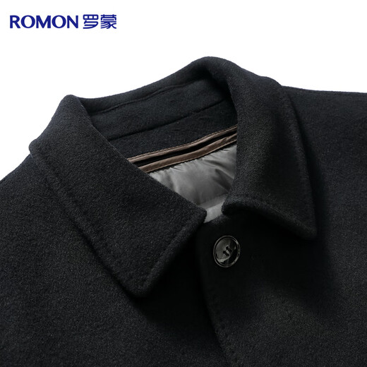 Luo Meng 90% duck down woolen coat men's mid-length autumn and winter thickened down-lined woolen coat men's work wear