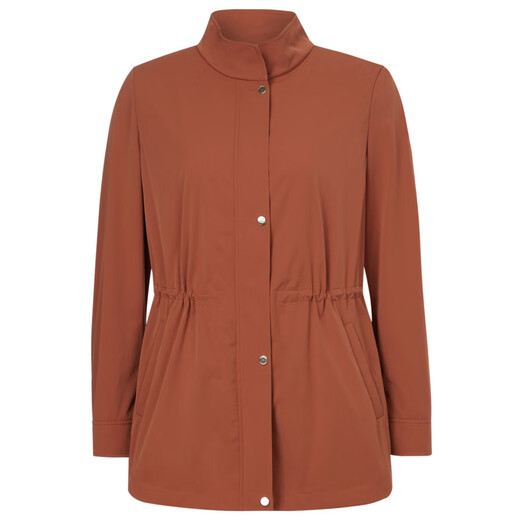 娜尔思（NAERSI）【便利外套】立领收腰风衣外套女25秋季休闲上衣 浅橙红色 L