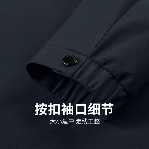 Dances with Wolves Cotton Lined Hooded Jacket Men's 2025 Autumn and Winter New Windproof Anti-wrinkle Warm Men's Jacket 1078 Navy Blue 101 L (175)