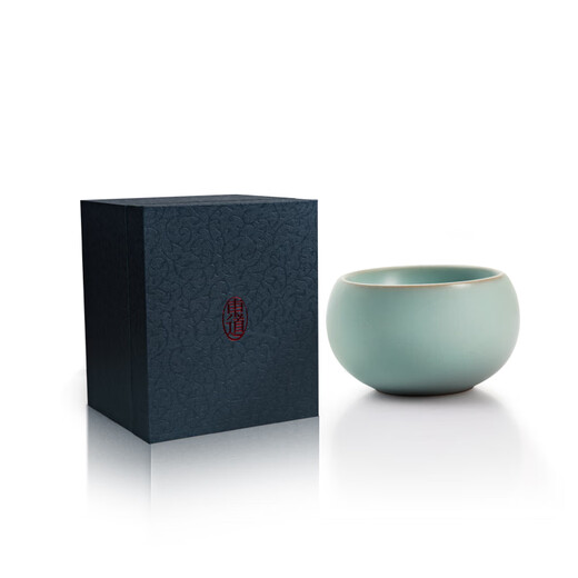 Dongdao Ru Kiln Henan Heritage Tea Cup Ceramic Kung Fu Tea Set Master Cup Ru Porcelain Sky Blue Fuyuan Cup Gift Box 2025 Sisnake Style