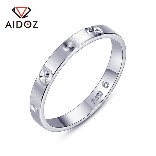 Aido diamond pt950 platinum ring women's platinum tail ring fashion ring for girlfriend memory ring 6# 1.2-1.4 grams (face width about 2 mm)