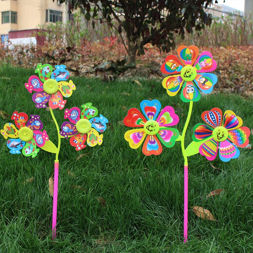 Buntes Windmühlen Kindergartenpark Event Dekoration Plastik Windmühle Kinderspielzeug landschaftlicher Gebiet Windmühle Bunte Windmühle