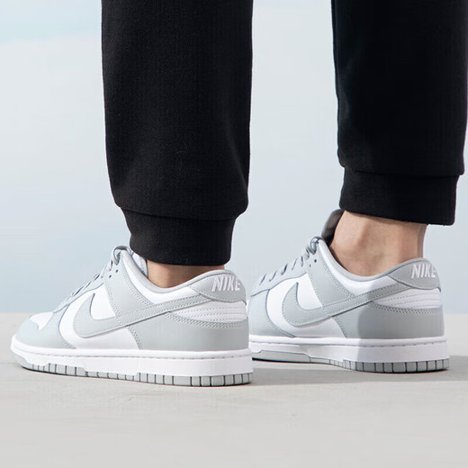 
Nike (NIKE) men's shoes 2025 new summer DUNK LOW sports shoes retro board shoes rubber sole low top light casual shoes white mist gray DD1391-103 42.5