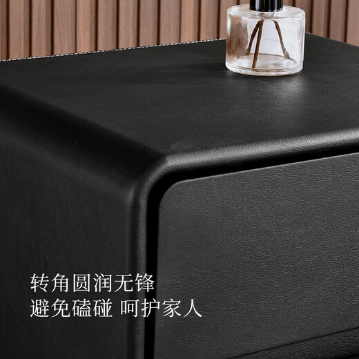 Gujia Home Bedside Table Modern Simple Italian Light Luxury Storage Cabinet Versatile Retro Bedroom Furniture 7882 Black