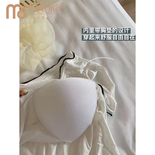 Modal nightgown with breast pad for women summer modal cotton 2022 new dress loose large size fat MM200Jin[Jin equals 0.5 kg] Black (fabric upgraded model - with breast pad) 1203 with pocket M [70-90Jin[Jin equals 0.5 kg]]
