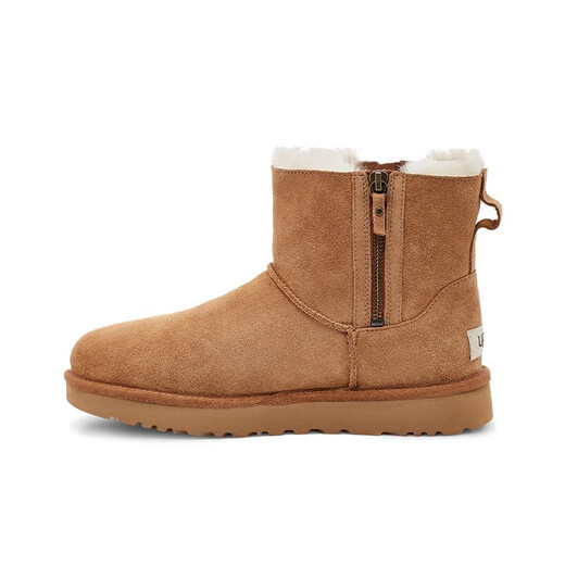 Ugg Herbst Frauen Mode komfortable doppelte Reißverschluss Solid Color Casual Classic Mini Boots Schneestiefel 1118853 Che Maroon 38