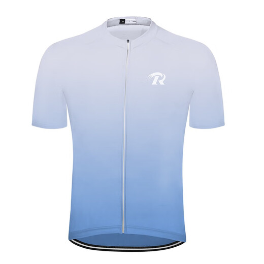 
ROGTYO bicycle and bicycle clothing summer short-sleeved cycling strap shorts quick-drying and wet light cycling wear equipment Gradient blue short-sleeved top L