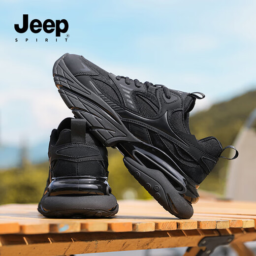 Jeep Spirit Jeep Chaussures masculines mode Chaussures papa hommes Chaussures de sport confortables hommes Chaussures décontractées Men 0310 Graphite noir 43