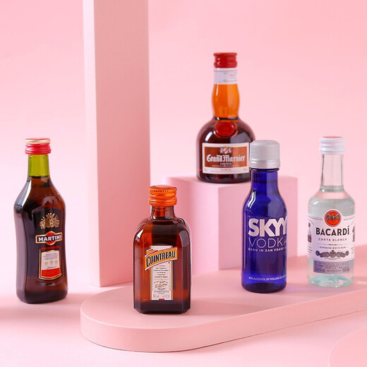 
Amormoon foreign wine vodka small bottle mini wine version whiskey convenience store bartender base wine set rum white rum 50ml