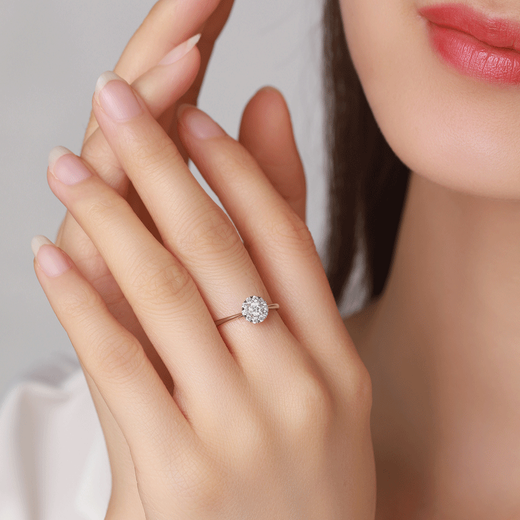 AVHE diamond ring platinum twisted arm round bud 1 carat D color cultivated diamond wedding platinum gift for girlfriend Chinese Valentine's Day Platinum diamond ring - 1 carat cultivated diamond D color/VVS No. 9-20 circle can be remarked