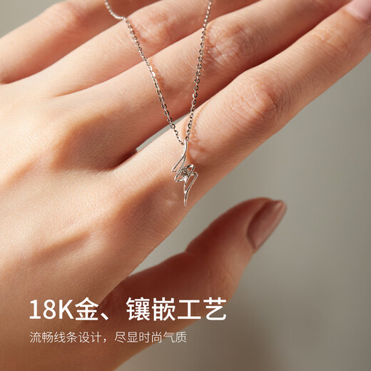 Saturday Fortune (ZLF) pendant for women 18K gold single diamond diamond necklace women's light luxury and fresh gift for girlfriend holiday gift pendant (chain not included)