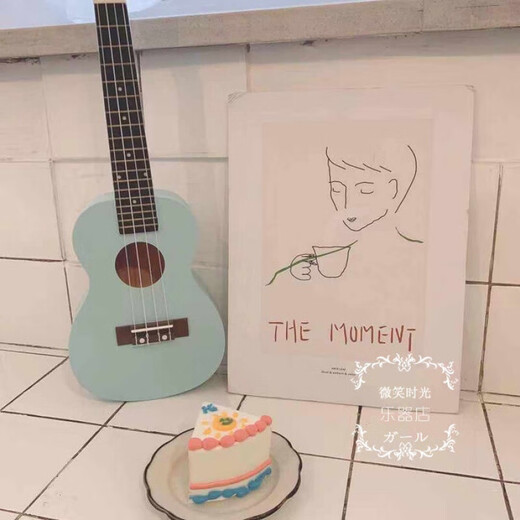 婴儿蓝小清新尤克里里乌克丽丽夏威夷四弦琴初学者小吉他 21寸婴儿蓝+拨片+备弦+教程