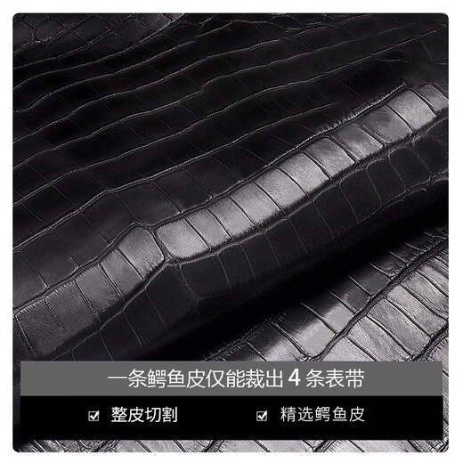 SHIRUI is suitable for IWC watch straps, IWC crocodile leather straps, Portuguese Portofino genuine leather watch straps for men, black folding model - no buckle 20mm