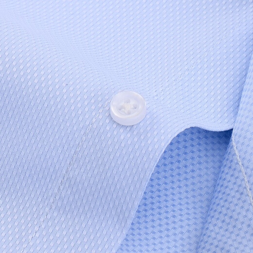 
Shanshan white shirt men's long-sleeved business casual formal wear middle-aged free iron work free iron shirt TCT3882 blue jacquard 43
