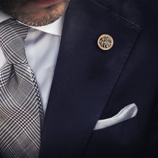 Kaflink stainless steel Changle Weiyang brooch high-end lapel pin button collar button collar corner button men's suit clothing accessories hollow badge gold hollow 1 piece
