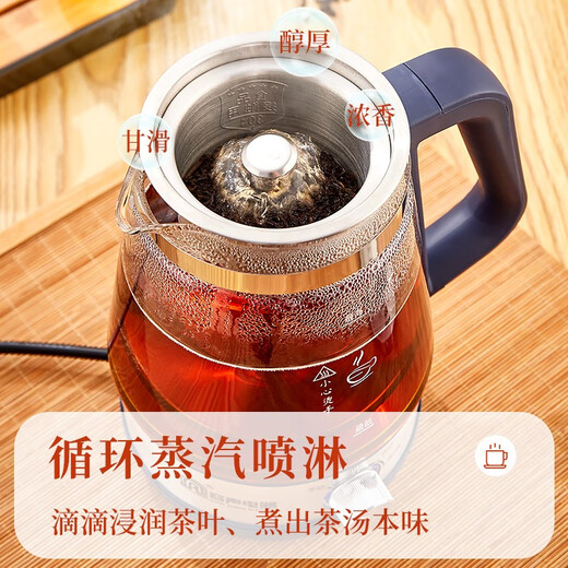 Rongsheng tea kettle health kettle black tea steam spray glass kettle 304 stainless steel electric kettle fully automatic electric tea kettle blue four-speed control insulation 1L