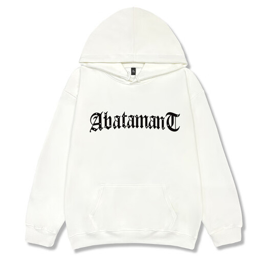 Qiao Shitongs neuer amerikanisch bedruckter Kapuzen-Sweatshirt für Frauen losen lässige, vielseitige Tops Trendy Ins plus Samt verdickte R12161 White-Plus Fleece M