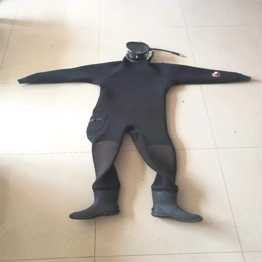 693连体全密封潜水服下水道打捞服全封闭呼吸面罩全干式潜水衣 全密封潜水服