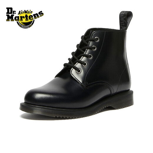 Martin Emmeline British men and women autumn comfortable lightweight glossy leather black short boots Martin boots black 41