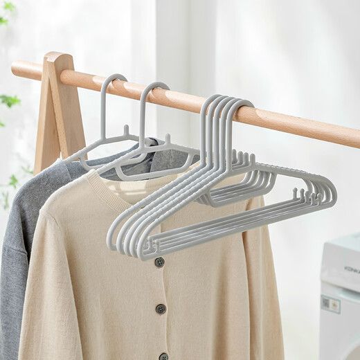Made in Tokyo, traceless clothes hangers, plastic clothes hangers, wet and dry clothes supports, non-slip clothes hangers for student dormitories, 10 gray
