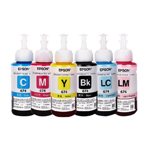 T674 Tinte L801L805L1800L850L810 Druckerversorgungen 6 Farben Ink Light Red Lm