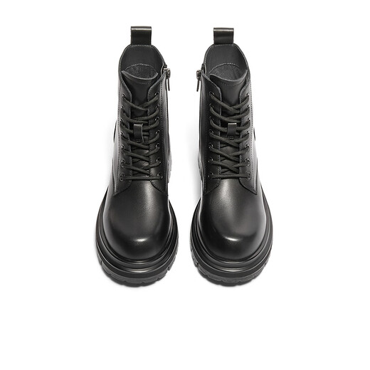 Senda Martin Boots Women's New Year Winter Shopping Mall same motorcycle style casual short leather boots XED01DD4 Black 36
