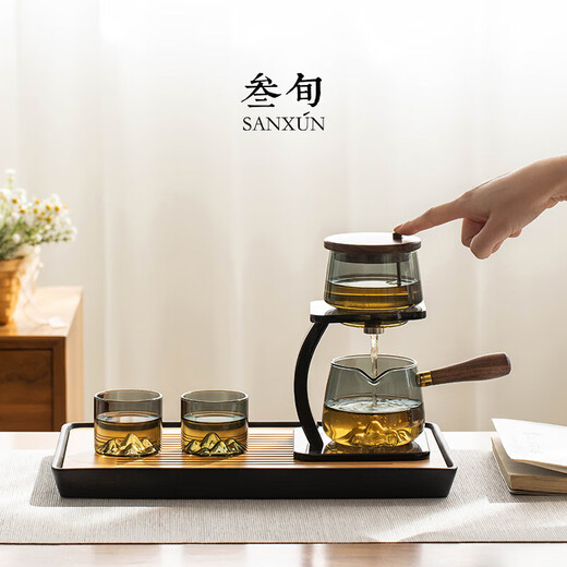 Thirty-year-old distant mountain glass automatic Kung Fu tea set household high-end light luxury lazy tea artifact teapot gift box
