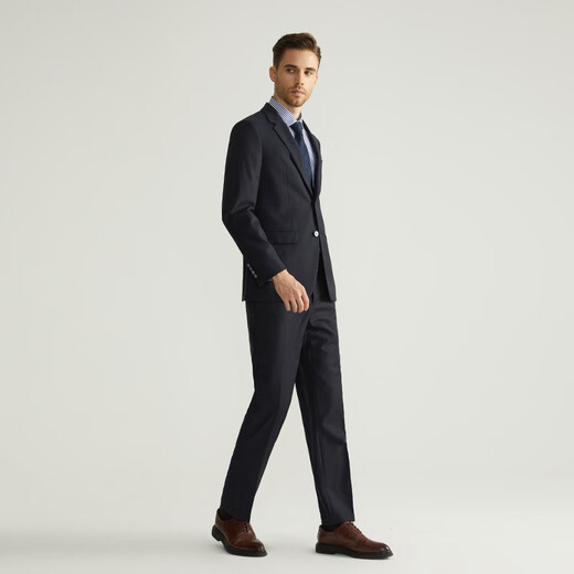 HECHTER Suit Shopping Mall Same Style Business Formal Men's 100% Wool Suit DX11601 Dark Sapphire Blue (Top) 52