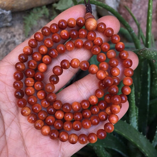Ziwei Dai price-saving pony bracelet Taihang bracelet 108 pieces aged red oil high oil dense neck hanger perfect round 12108 pieces red oil horizontal lines