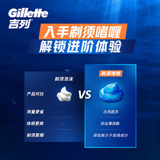 吉列剃须刀手动刮胡刀片手动胡须刀非吉利剃须泡沫刮胡子泡沫剃须膏啫喱男士迷你便携 海洋啫喱 170g 2瓶 【啫喱性价比】