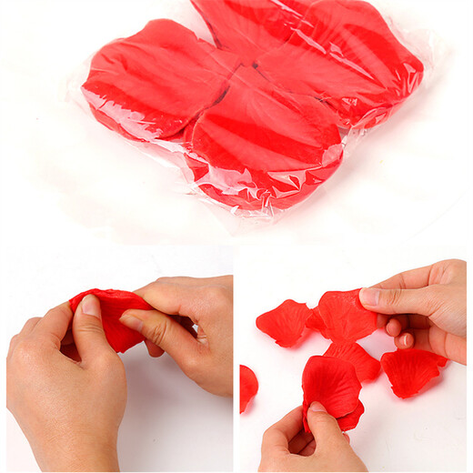 Happy Bird Wedding Supplies Simulated Rose Petals Wedding Room Decoration Proposal Confession Wedding Flowers Birthday Valentine's Day Red (1000 Pieces)