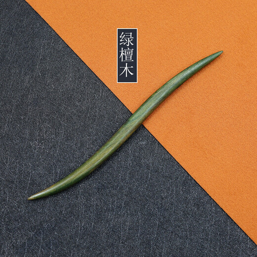 Green sandalwood bun hairpin simple hairpin Chinese style hairpin Hanfu classical handmade modern Liuyemei (18cm) hairpin