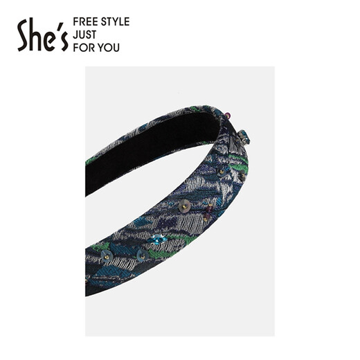She s Qianzi modern sequin fashion contrasting color jacquard headband versatile headband hair clip headband birthday gift for girlfriend contrasting color jacquard C0