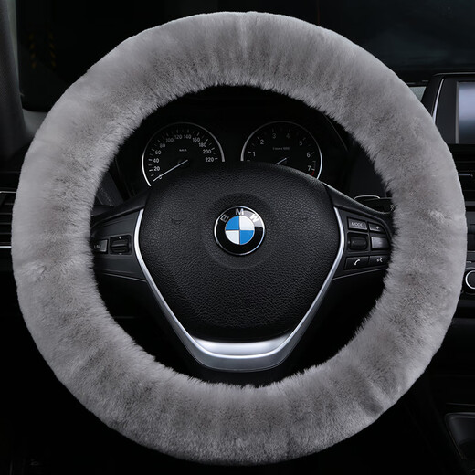 BIMLL B cashmere car steering wheel cover high-end plush warm men's and women's car handlebar cover for Mercedes-Benz and BMW anti-slip and sweat-absorbent