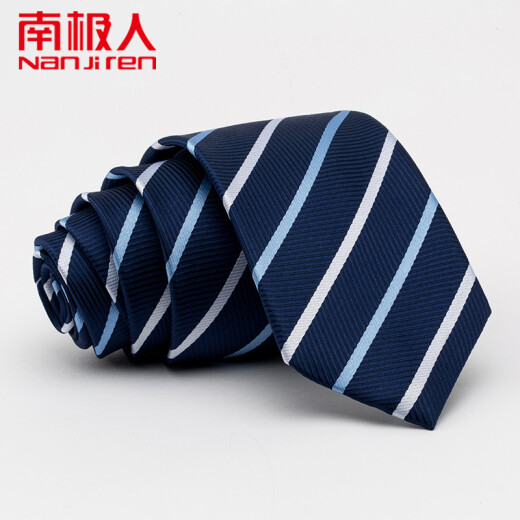 Antarctic tie men's formal wear men's business casual striped encryption tie blue and white stripes
